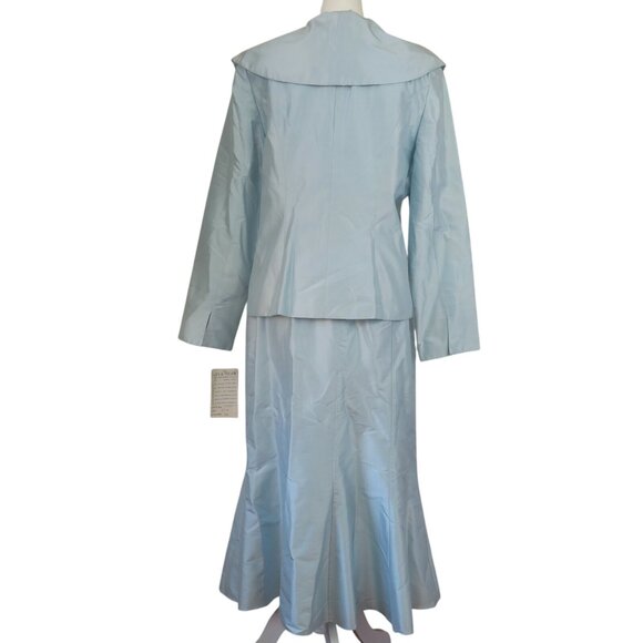 NWT Lily & Taylor Silk Dress Suit Light Blue Size 12 Church Formalwear Elegant - Picture 5 of 12
